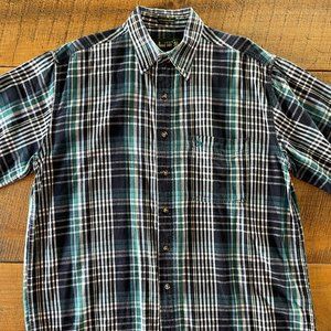 Men's Knights Of Round Table‎ Plaid Short Sleeve Button Up Size M